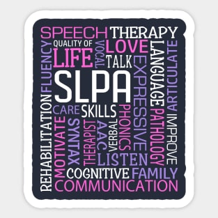 Speech Language Pathologist Speech Therapist Therapy Word Art Pink Purple Sticker